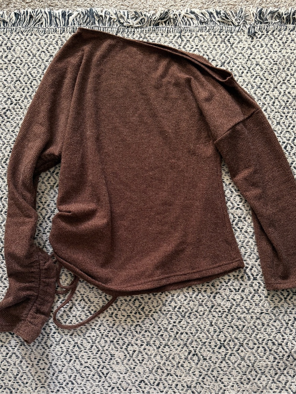 Off-the-Shoulder Brown Knit top